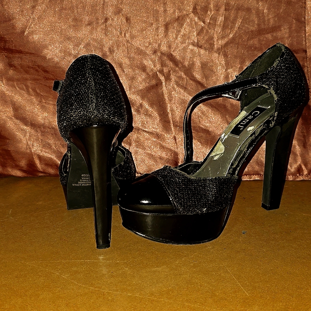 Sequin Platform Heels